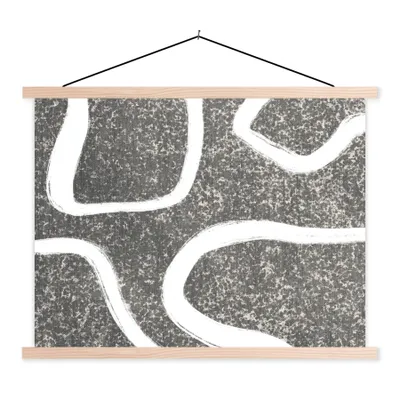 Produktbild von MuchoWow® Textilposter Abstrakt - Minimalismus - Design 120x90 cm mit holzfarbenen Rahmen - Magnetisch
