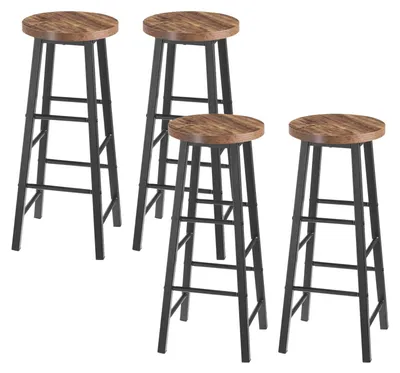 Imagen del producto de Juego de 4 taburetes de bar con asiento de MDF | Estilo vintage, color  | 30x30x71 cm