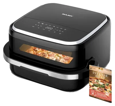 Produktbild von Pizzaofen, 11-in-1 Kochfunktionen, Touchscreen-Steuerung, schwarz, 220V