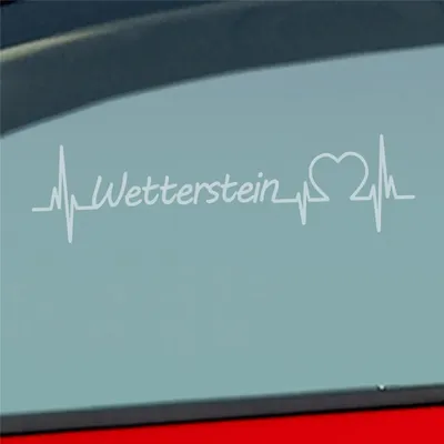 Produktbild von HUURAA! Auto Aufkleber Wetterstein Puls Herzschlag Fun Sticker Heckscheibenaufkleber Autoaufkleber mit Ferien Region Motiv 19x5cm