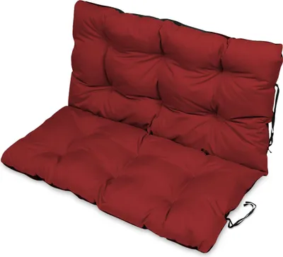 Produktbild von Sitzkissen Bankkissen Bankauflage für Gartenbank - 120x50 cm und Rückenlehne 120x60 cm - Outdoor und Indoor - Bordeaux