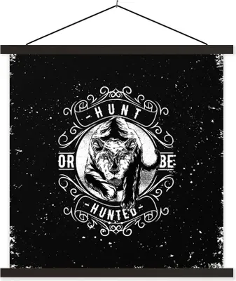 Produktbild von MuchoWow® Textilposter Jahrgang - Tiger - Design 120x120 cm mit schwarzem Rahmen - Aufhängungsset