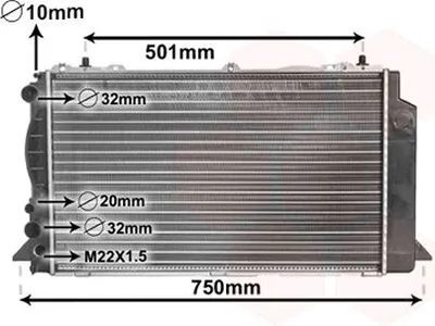 Produktbild von VAN WEZEL 03002089 Kühler Wasserkühler Motorkühler für AUDI 80 Limousine (8C2, B4) Cabriolet (8G7, B4) 80 Avant (8C5, B4) COUPE (89, 8B)