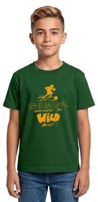 Produktbild von Spreadshirt Die Wilden Kerle Spruch Motto Teenager T-Shirt, 152/164 (12-14 Jahre), Forstgrün