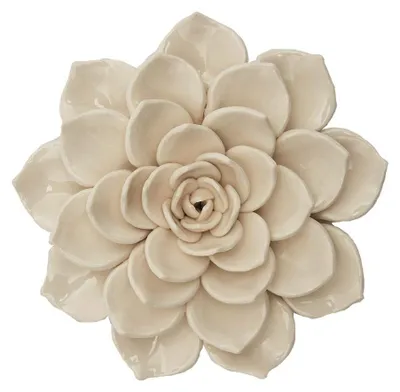 Immagine prodotto di Decorazione da parete 3D a forma di fiore - Bianco - Vetroceramica con gancio