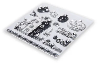 Obrázok produktu pre Rayher Clear Stamps Halloween Set 12 kusov Veľkosť motívu 1,1 až 10,0 cm
