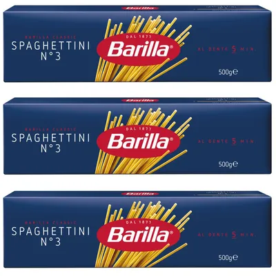 Immagine prodotto di Barilla Spaghettini numero 3 di grano duro Pasta 500g confezione da 3