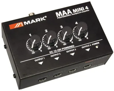 Produktbild von Kopfhörerverstärker MAA MINI 4 mit Ausgangspegelregler für jeden Kanal 112x80x55mm