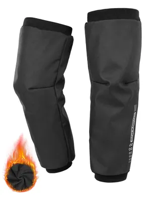 Produktbild von ROCKBROS Beinstulpen Warm Beinlinge Winddicht Thermo mit Fleece Fahrrad/ Motorrad Knielinge Schwarz für Motorrad, E-Bike und Roller