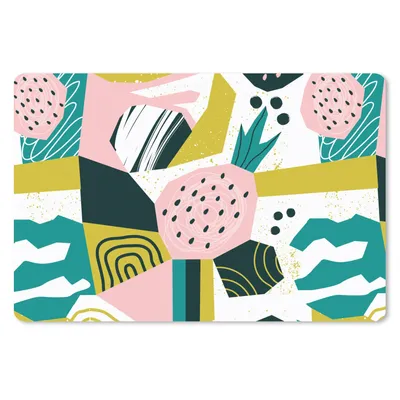 Produktbild von MuchoWow® Schreibtischunterlage Erdbeeren - Muster - Rosa 60x40 cm - XXL Mauspad - Großes Mauspad