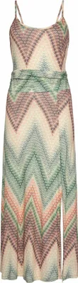 Produktbild von LASCANA Midikleid mit sommerlichem Print und Schlitz, Jerseykleid grün-rostorange-aubergine-bedruckt Größe 44