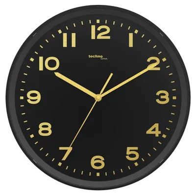Produktbild von Technoline Funkwanduhr Gold/Schwarz 30cm Ø Kunststoff WT8500-1