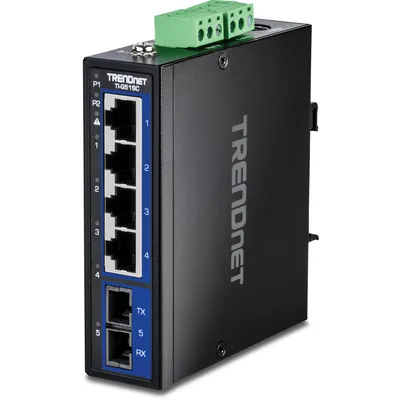 Image de TrendNet TI-G51SC TRENDnet 5-Port Hardened Industrial Gigabit DIN-Rail Switch