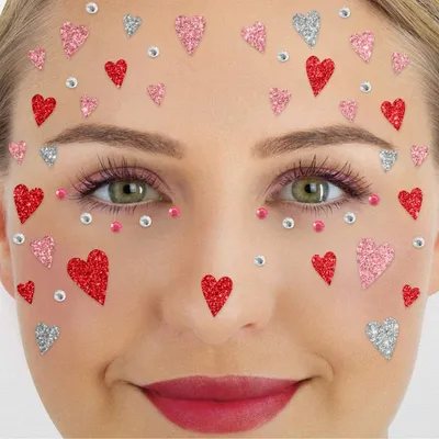 Produktbild von Glitter Face Tattoo Herzen Heart Folk Festival Flower Power Party Schminke