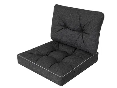 Produktbild von Gartenkissen Sitzauflage auf Gartenmöbel, Rattan, Gartenpolster Polsterauflagen auf Rataanmöbel, Kissen für Rattansessel - Schwarz, 50x50 cm