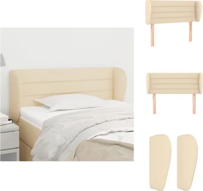 Produktbild von vidaXL Kopfteil mit Ohren Creme 83x23x78/88 cm Stoff -  Kopf- & Fußenden