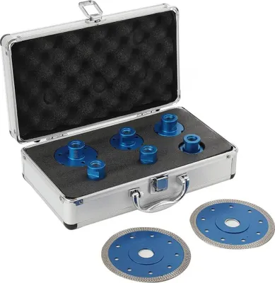 Image de Jeu de forets, diamantés, polyvalents pour matériaux durs, avec 2 lames de scie, avec 2 lames de scie