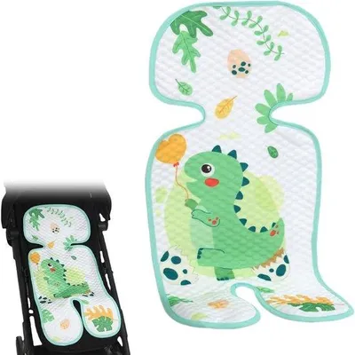 Produktbild von Sommer-Sitzkissen – Kinderwagen-Polster – Für bequemes Sitzen – Atmungsaktives Eisenseide-Material – 70 x 33 cm – Grün