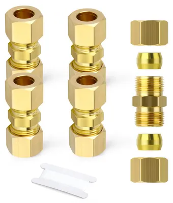 5x Messing-Kompression-Rohrverbinder 12 mm ID x 12 mm AD