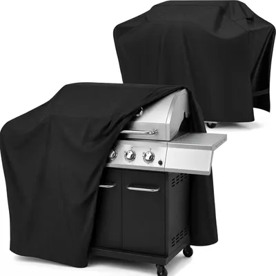 Obrázok produktu pre Nepremokavý obal na gril kryt na gril ochranný poťah 170x61x117 cm čierny s puzdrom