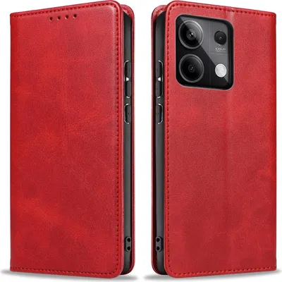 Produktbild von Handyhülle für Xiaomi Redmi Note 13 5G Kunstleder Flip Cover Hülle Handytasche Case Kartenfach Farbe: Rot