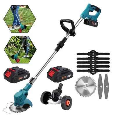 Produktbild von Akku-Rasentrimmer - 7800 U/min - 21 V - Wiederaufladbar - Zusammenklappbar - Verstellbar - 2 Akkus