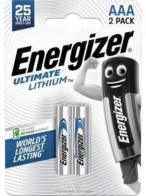 Produktbild von Energizer ENLITHIUMAAAP2, Einwegbatterie, AAA, Lithium, 1,5 V, 2 Stück(e), 1150 mAh