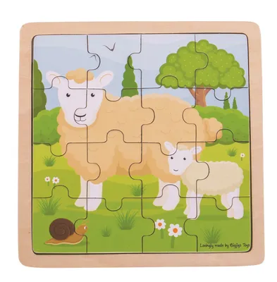 Obrázek produktu pro Bigjigs Toys puzzle - Ovečka s jehňátkem
