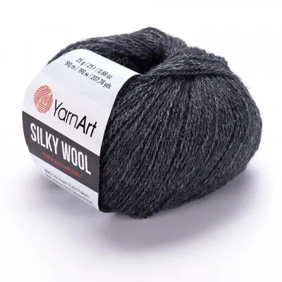 Produktbild von YarnArt Silky Wool 335 Dunkelgrau – s Seidengarn mit Wollanteil, weich, warm und elegant – Ideal für Strick- und Häkelprojekte, 25g