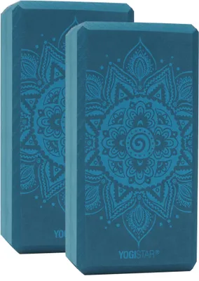 Produktbild von Yogablock yogiblock® basic - art collection - spiral mandala - petrol - 2er-Set