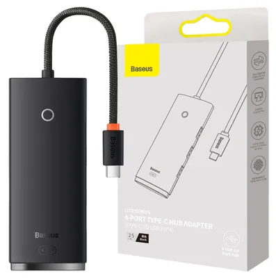 Immagine prodotto di Hub 4W1 Baseus Serie Lite Usb-C Do 4X Usb 3.0 + Usb-C, 25Cm (Czarny)