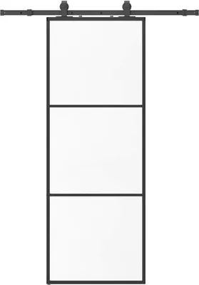Obrázek produktu pro vidaXL Posuvné dveře s kováním černé 76x205 cm sklo ESG