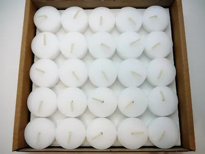 Produktbild von Teelichter ohne Hülle, Weiß, 50er Box, 4 Stunden Brenndauer, Rohlinge