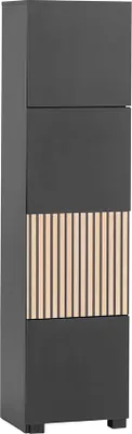 Produktbild von Regalschrank modern in schwarz matt mit Eiche Natur ALTAMURA-80