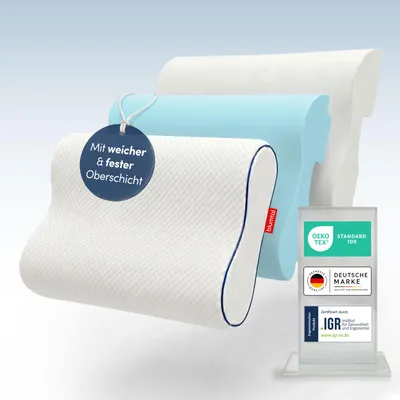 Produktbild von Blumtal Orthopädisches Nackenstützkissen aus Memory Foam - ergonomisches Kopfkissen mit individueller Höhenanpassung