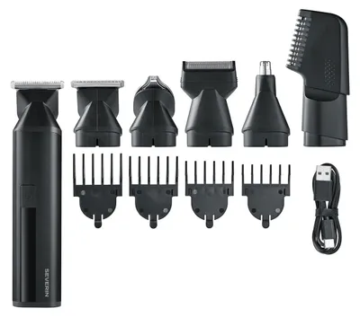 Productafbeelding van 6-in-1 Multifunctional Hair & Beard Trimmer - SEVERIN - HS 0710 - 90 min Battery Life - Magnetic Attachments - IPX6 - Black