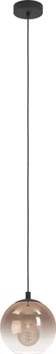 Produktbild von EGLO Hängelampe Ariscani 1, 1-flammige Pendelleuchte Esstisch, Hängeleuchte aus Metall in schwarz und Glas in Kupfer, Esszimmerlampe, E27, Ø 42,5 cm