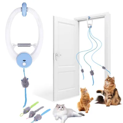 Elektrisches Katzenspielzeug, interaktiv, hängend, mit 3 Mäusen, USB