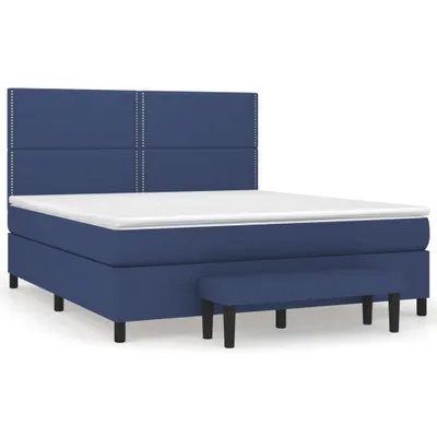 Produktbild von Boxspringbett mit Matratze Blau 180x200 cm Stoff