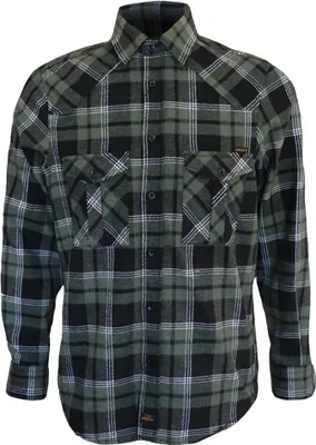 Produktbild von Herren Flanell Hemd langarm Medium Olive kariert