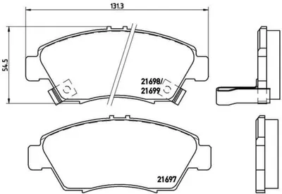 Produktbild von Brembo Bremsbelagsatz, Scheibenbremse Vorderachse P 28 024