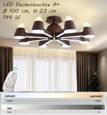 Produktbild von 9072-8 LED Deckenleuchte mit Fernbedienung Lichtfarbe/Helligkeit einstellbar