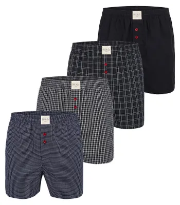 Produktbild von Phil & Co. Berlin Herren Webboxer 4er/8er/12er Pack, 60% Baumwolle, Farbe:schwarz, Grösse:3XL