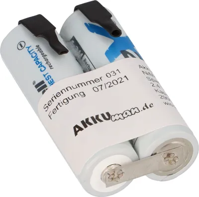 Immagine prodotto di 2 serie di batterie con etichetta a saldare AA Mignon 2,4V 2900mAh