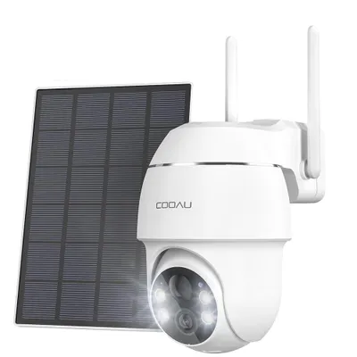 Produktbild von 3MP Überwachungskamera Aussen Akku Solar IP Kamera WLAN Outdoor Überwachung mit H.265-Videokomprimierung | 4 Spotlight