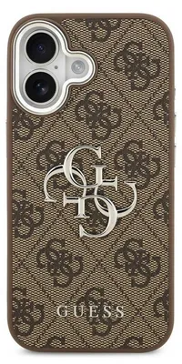 Produktbild von Guess 4G Metal Logo Back Cover Apple iPhone 17 - Silver Edge - Brown