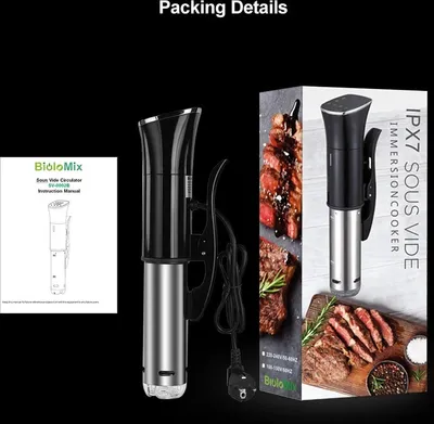 Immagine prodotto di Bacchetta per cottura sottovuoto - Cottura sottovuoto - 1100W - Pompa di circolazione a immersione - Slow cooker sottovuoto