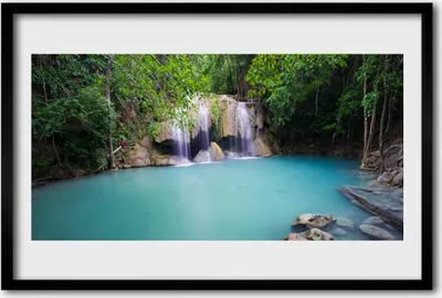 Produktbild von Bild 60x40 MDF-Rahmen Wandkunst Wasserfall Forest Lake Natur