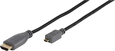 Zdjęcie produktu dla ViVanco™47/13 15G, 1,5 m, HDMI Typu A (Standard), HDMI Typu D (Micro), Kompatybilność 3D, 10,2 Gbit/s, Czarny, Szary