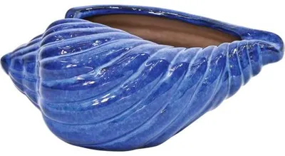 Produktbild von Pflanztopf Lafiora Muschel Keramik 44 x 29 x 18,5 cm blau